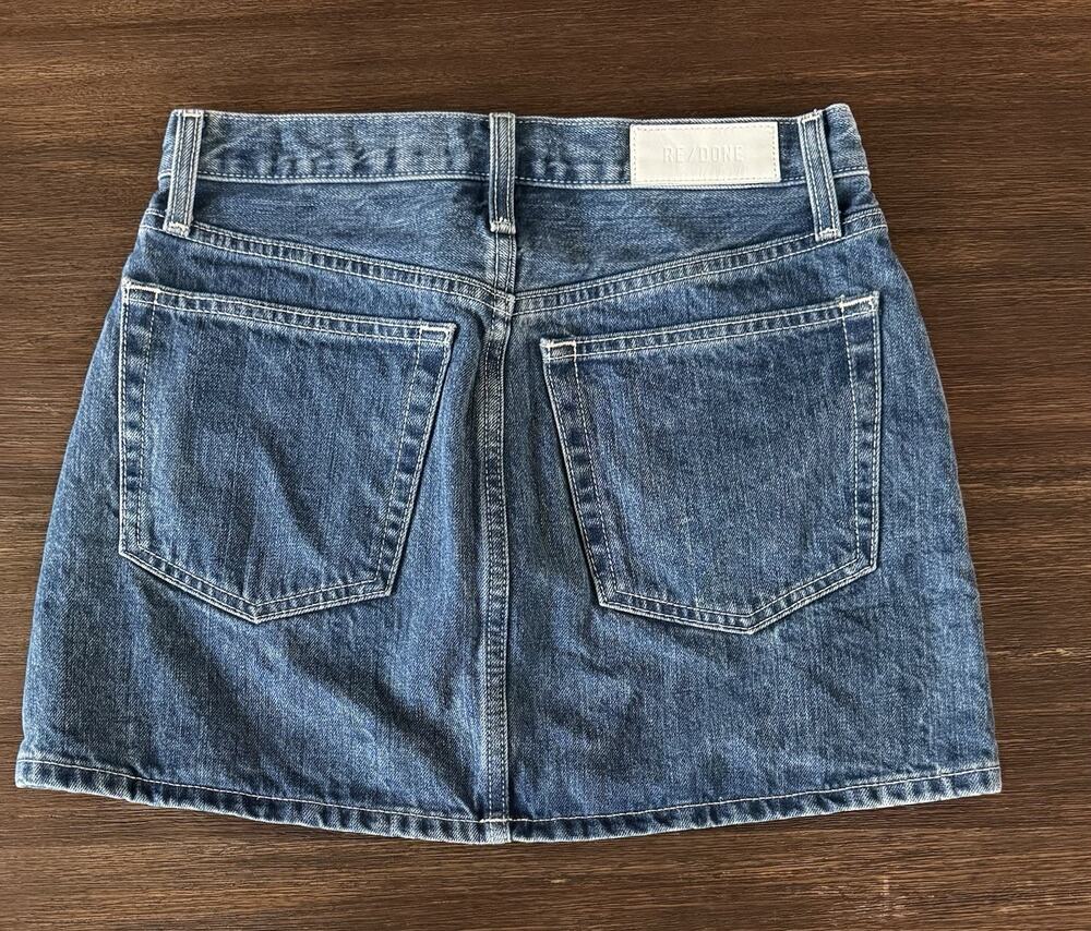 RE/DONE Jean Skirt Denim Women’s 26 Button Fly Y2k in Iron Blue
